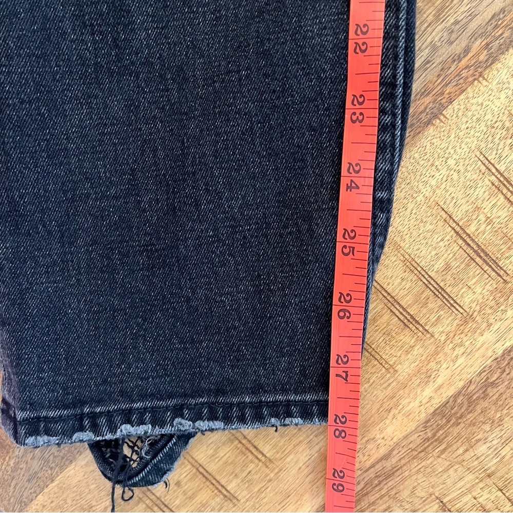 Abercrombie & Fitch Ankle Straight Jeans 27 4 Ultra High Rise Black Distressed - Picture 13 of 14